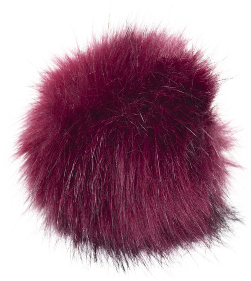3 Pack - Pepperell Braiding Faux Fur Pom With Loop-Burgundy - FFPALL-19