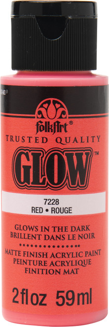 Folkart Glow In The Dark Paint 2oz-Red - FGLOW-7228 - 028995072284 Folkart Glow In The Dark Paint 2oz-Red - FGLOW-7228 - 028995072284
