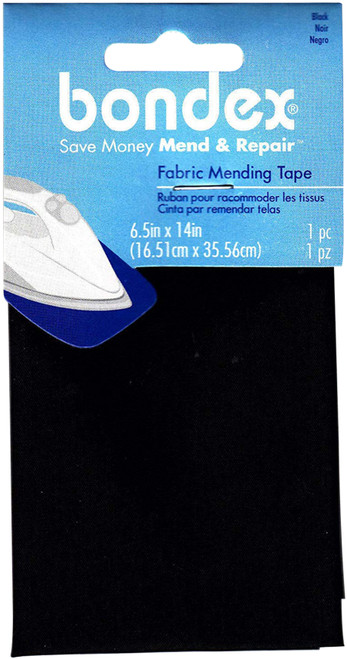6 Pack - Bondex Iron-On Mending Fabric 6.5"X14"-Black - 230 002-31 - 070659570261 6 Pack - Bondex Iron-On Mending Fabric 6.5"X14"-Black - 230 002-31 - 070659570261