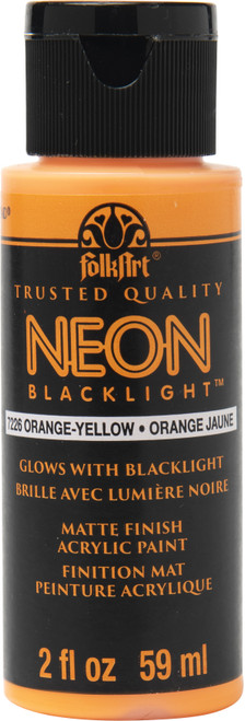 FolkArt Neon Acrylic Paint 2oz-Orange-Yellow FANEON-7226 - 028995072260