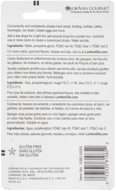 6 Pack - LorAnn Liquid Food Coloring 1oz-Purple - LFC-1080 6 Pack - LorAnn Liquid Food Coloring 1oz-Purple - LFC-1080