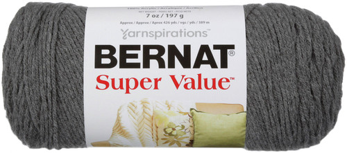 3 Pack - Bernat Super Value Solid Yarn-True Grey - 164053-53044 - 057355243521