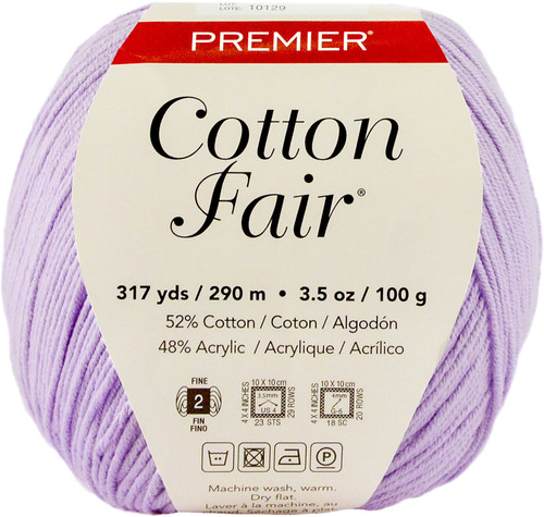 Multipack of 3 - Premier Yarns Cotton Fair Solid Yarn-Lavender