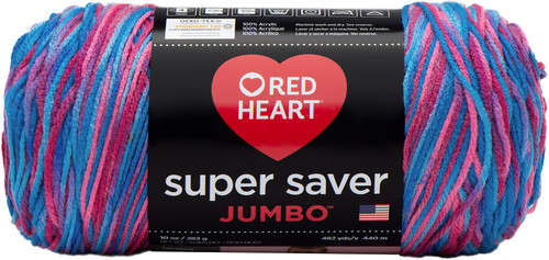 2 Pack Red Heart Super Saver Jumbo Yarn-Bonbon E302C-784 - 073650815591