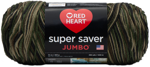 2 Pack Red Heart Super Saver Jumbo Yarn-Camouflage E302C-971 - 073650815621