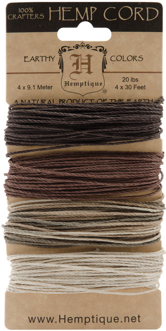 3 Pack - Hemptique Hemp Cord 20lb 120'-Earthy - HC20-EA - 091037029027