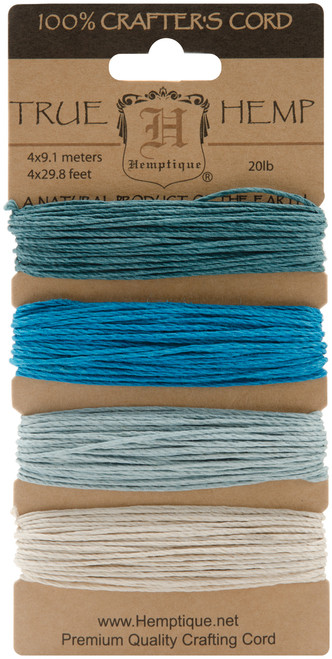 3 Pack - Hemptique Hemp Cord 20lb 120'-Aquamarine - HC20-SOA - 091037029102