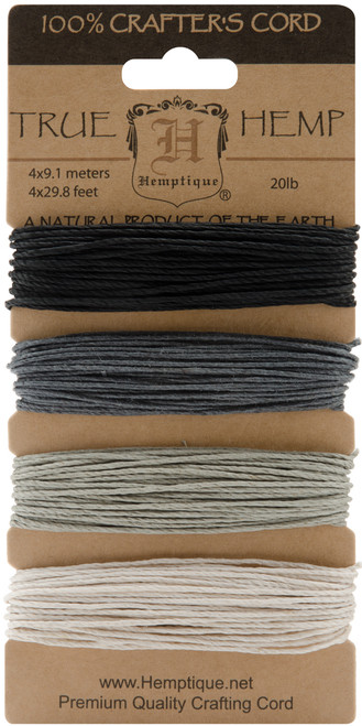 3 Pack - Hemptique Hemp Cord 20lb 120'-Onyx - HC20-SOO - 091037029133