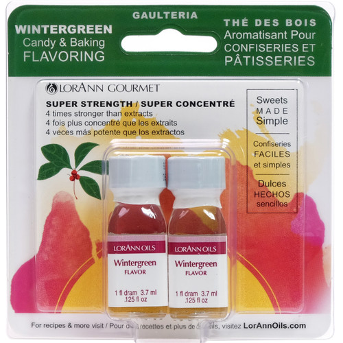 6 Pack LorAnn Candy & Baking Flavoring .125oz 2/Pkg-Wintergreen FLAVOR-50 - 023535050043