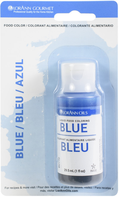 6 Pack LorAnn Liquid Food Coloring 1oz-Blue LFC-1020 - 023535810258