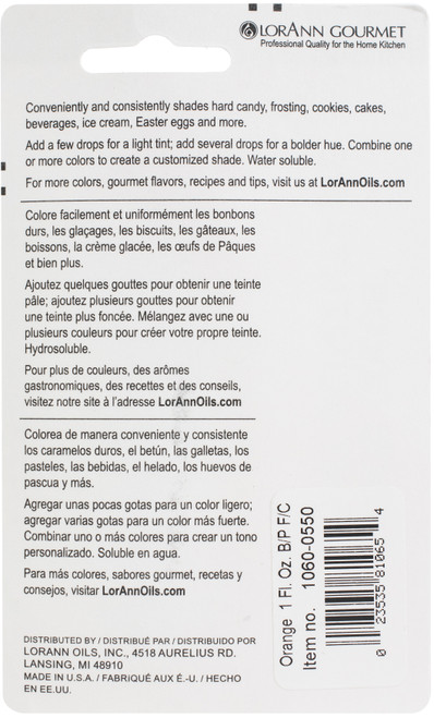6 Pack - LorAnn Liquid Food Coloring 1oz-Orange - LFC-1060 6 Pack - LorAnn Liquid Food Coloring 1oz-Orange - LFC-1060
