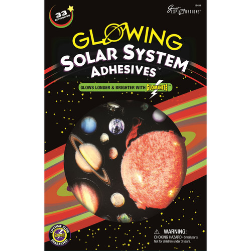 3 Pack Great Explorations Glowing Adhesives 33/Pkg-Solar System 19484 - 040595194845