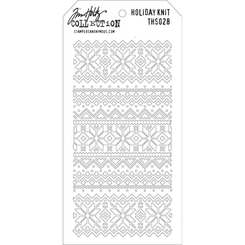 3 Pack - Tim Holtz Layered Stencil 4.125"X8.5"-Holiday Knit - THS-028