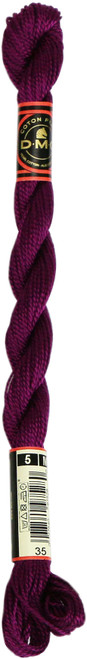 12 Pack - DMC Pearl Cotton Skein Size 5 27.3yd-Very Dark Fuchsia - 115 5-35 - 077540975280