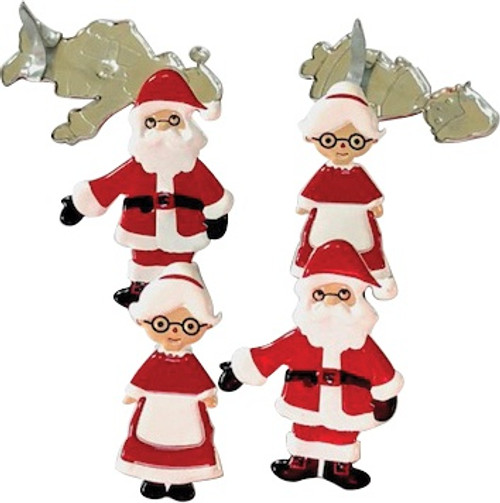 6 Pack - Eyelet Outlet Shape Brads 12/Pkg-Santa & Mrs Claus - QBRD2-159 - 810787025369