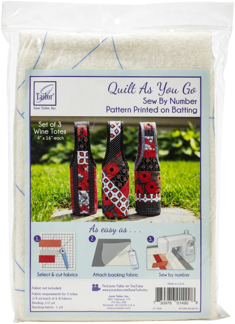 June Tailor Quilt As You Go Wine Tote-Assorted 3/Pkg - JT1490 - 730976014908 June Tailor Quilt As You Go Wine Tote-Assorted 3/Pkg - JT1490 - 730976014908