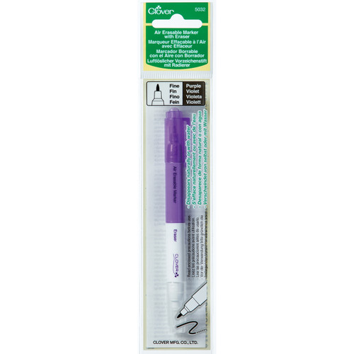 3 Pack Clover Air-Erasable Marker W/Eraser-Purple 5032 - 051221750328