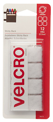 6 Pack - VELCRO(R) Brand Sticky Back Squares .875" 12/Pkg-White - 90073 - 075967900731