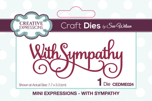 3 Pack Creative Expressions Craft Dies By Sue Wilson-Mini Expressions-With Sympathy CEDME024 - 5055305940655