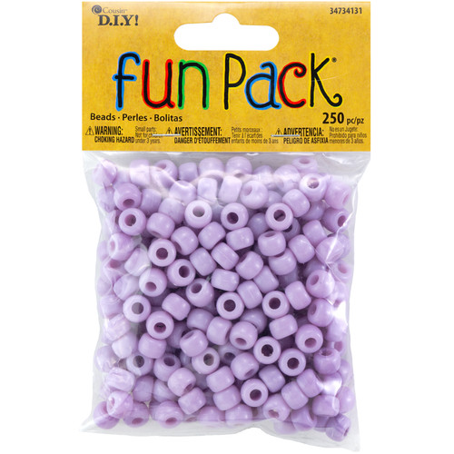 6 Pack - CousinDIY Fun Pack Acrylic Pony Beads 250/Pkg-Purple - 5A002F70-34131 - 016321083059