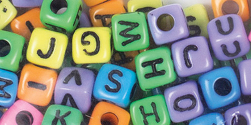 6 Pack - CousinDIY Fun Pack Acrylic Alphabet Beads-Square Rainbow 85/Pkg - CCALPHA-34100