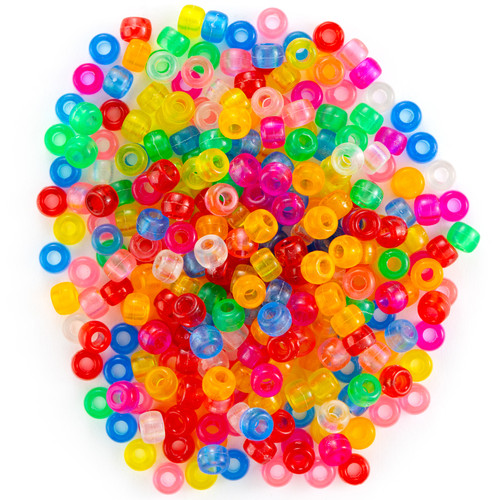 3 Pack - CousinDIY Fun Pack Acrylic Pony Beads 700/Pkg-Transparent Rainbow - CCMIX-34136
