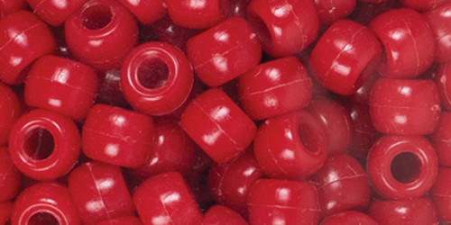 6 Pack - CousinDIY Fun Pack Acrylic Pony Beads 250/Pkg-Red - 5A002F6D-34111