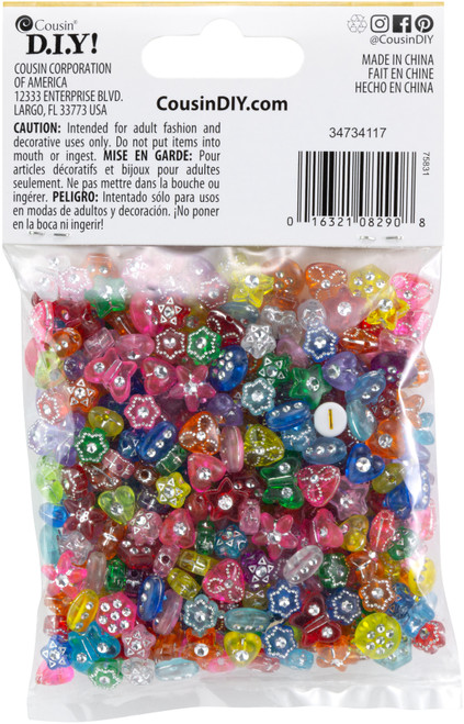 6 Pack - CousinDIY Fun Pack Acrylic Shaped Beads 1.8oz-Assorted W/Rhinestones - 34734117 6 Pack - CousinDIY Fun Pack Acrylic Shaped Beads 1.8oz-Assorted W/Rhinestones - 34734117