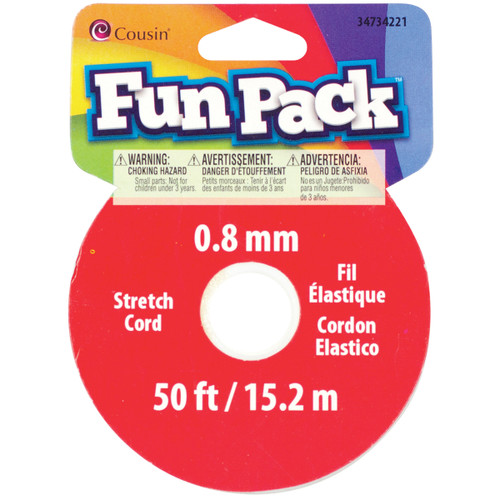 6 Pack Cousin Fun Pack Stretch Cord Spool .8mmX50'-Clear 34734221 - 016321083370