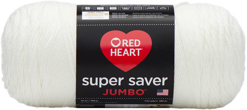 2 Pack Red Heart Super Saver Jumbo Yarn-Soft White E302C-316 - 073650814662