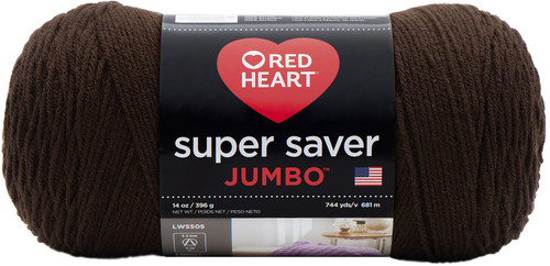 2 Pack - Red Heart Super Saver Jumbo Yarn-Coffee - E302C-365 - 073650814693