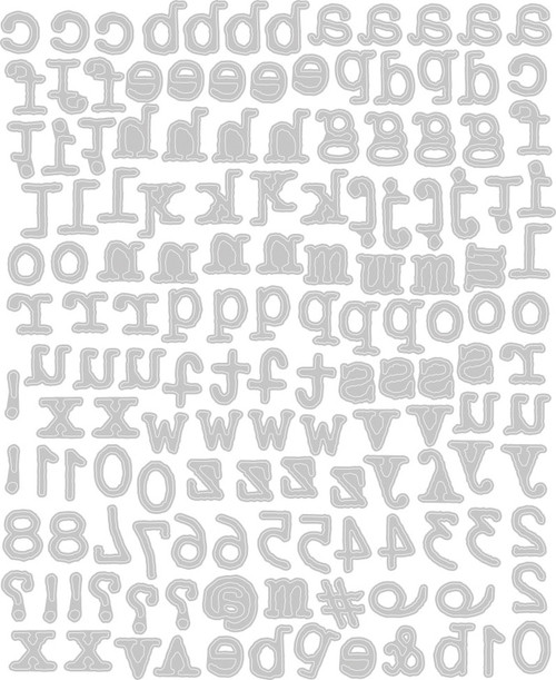 Sizzix Thinlits Dies By Tim Holtz-Alphanumeric Tiny Type Lower 664407