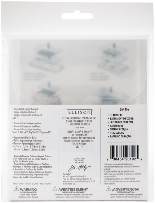 Sizzix Thinlits Dies By Tim Holtz-Heartbeat 664416