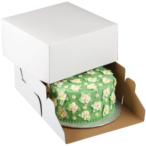 3 Pack Wilton Corrugated Cake Boxes-White 10"X10"X5" 2/Pkg 4150725 - 070896207258