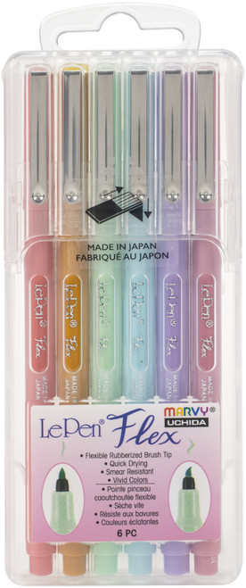 Uchida Le Pen Flex Set 6/Pkg-Pastel Colors 4800-6P - 028617487809