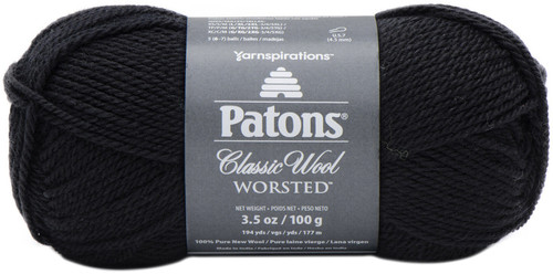 5 Pack Patons Classic Wool Yarn-Black 244077-226 - 067898030359