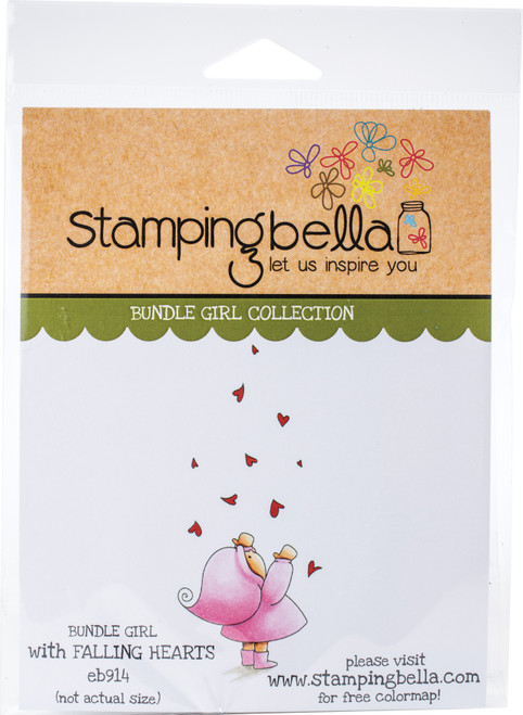 Stamping Bella Cling Stamps-Bundle Girl With Falling Hearts EB914 - 666307909141