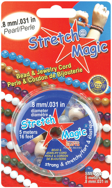 6 Pack - Stretch Magic Bead & Jewelry Cord .8mmX5m-Pearl - SME-502 - 725879208325