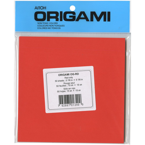 4 Pack - Aitoh Origami Paper 5.875"X5.875" 50/Pkg-Red - OG-RD - 762867013400