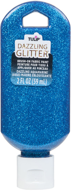 Tulip Dazzling Glitter Brush-On Fabric Paint 2oz-Aquamarine - 401-40192 - 017754401922