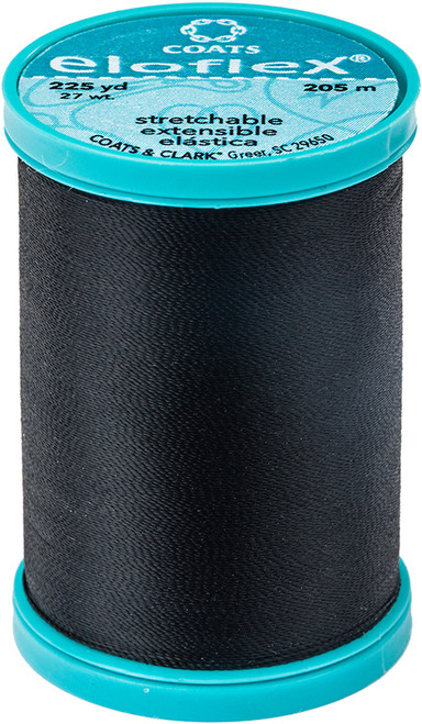 3 Pack - Coats Eloflex Stretch Thread 225yd-Black - S992-0900 - 073650022586 3 Pack - Coats Eloflex Stretch Thread 225yd-Black - S992-0900 - 073650022586
