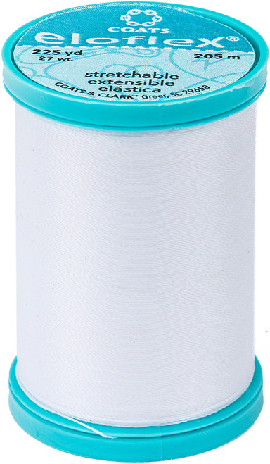 3 Pack - Coats Eloflex Stretch Thread 225yd-White - S992-0100 - 073650022555