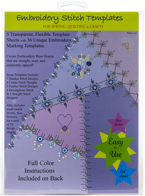 Creative Impressions Embroidery Stitch Template Set-5/Pkg KSS201 - 871097011916