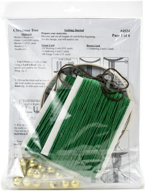 Design Works/Zenbroidery Macrame Wall Hanging Kit 8"X24"-Christmas Tree - DW4524 Design Works/Zenbroidery Macrame Wall Hanging Kit 8"X24"-Christmas Tree - DW4524