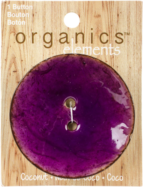 3 Pack Blumenthal Organic Elements-Coconut Buttons 2-1/2" 1/Pkg-Purple 4700OE-1604 - 097327805234