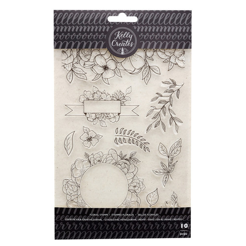 3 Pack - Kelly Creates Acrylic Traceable Stamps-Florals - 348275 - 718813482752