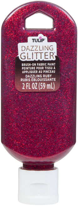 3 Pack Tulip Dazzling Glitter Brush-On Fabric Paint 2oz-Ruby 401-40189 - 017754401892