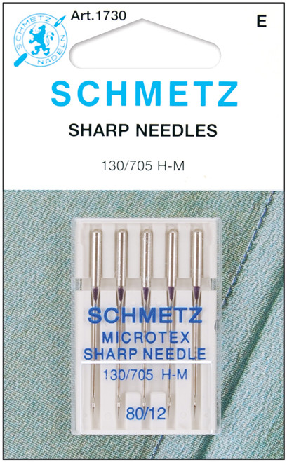 10 Pack - Schmetz Microtex Sharp Machine Needles-Size 12/80 5/Pkg - 1730