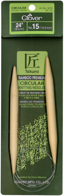 3 Pack Takumi Bamboo Circular Knitting Needles 24"-Size 15/10mm 1624-15 - 051221252143