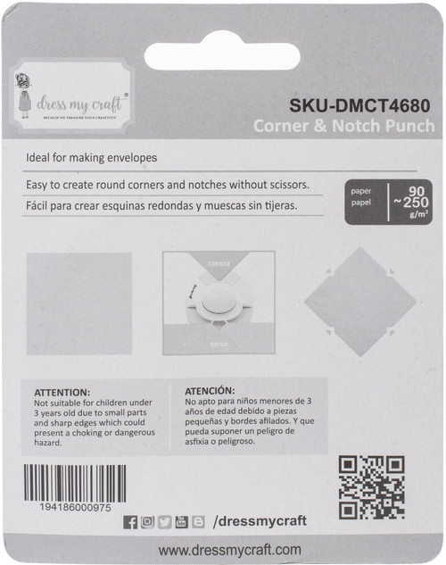 Dress My Craft Paper Punch-Corner Notch - DMCT4680 Dress My Craft Paper Punch-Corner Notch - DMCT4680